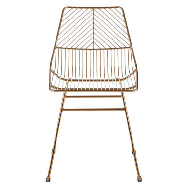 Gold wire chair on a white background