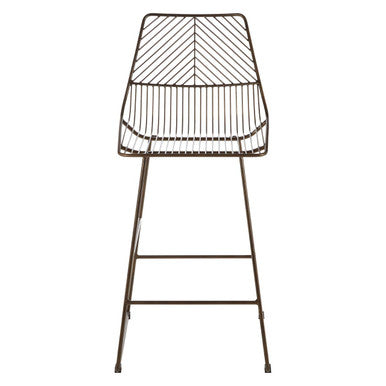 District Bronze Metal Wire Tapered Bar Chair