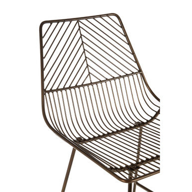 District Bronze Metal Wire Tapered Bar Chair