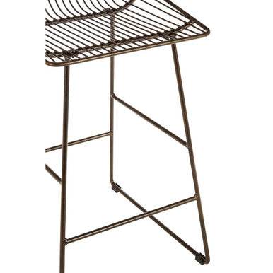 District Bronze Metal Wire Tapered Bar Chair