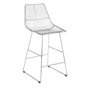 District Chrome Metal Wire Tapered Bar Chair