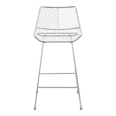 District Chrome Metal Wire Tapered Bar Chair