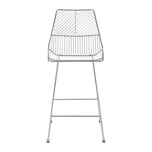 District Chrome Metal Wire Tapered Bar Chair