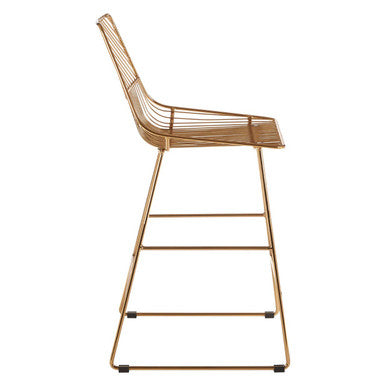 District Gold Metal Wire Tapered Bar Chair