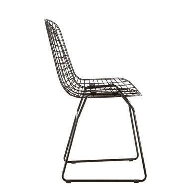 District Black Metal Wire Chair