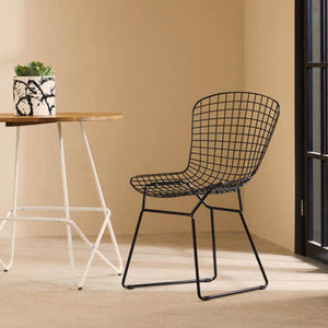 District Black Metal Wire Chair