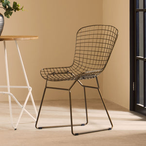 District Black Metal Wire Chair