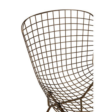 District Bronze Metal Grid Frame Wire Chair