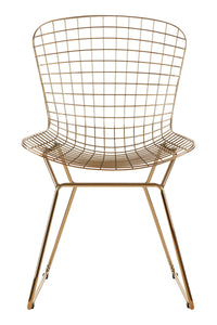 District Gold Metal Grid Frame Wire Chair