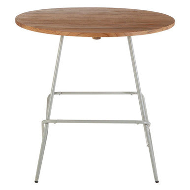 District Grey Metal And Elm Wood Round Table