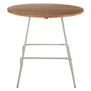 District Grey Metal And Elm Wood Round Table