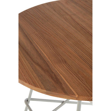 District Grey Metal And Elm Wood Round Dining Table