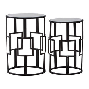 Avantis Set of 2  Square Design Black Tables