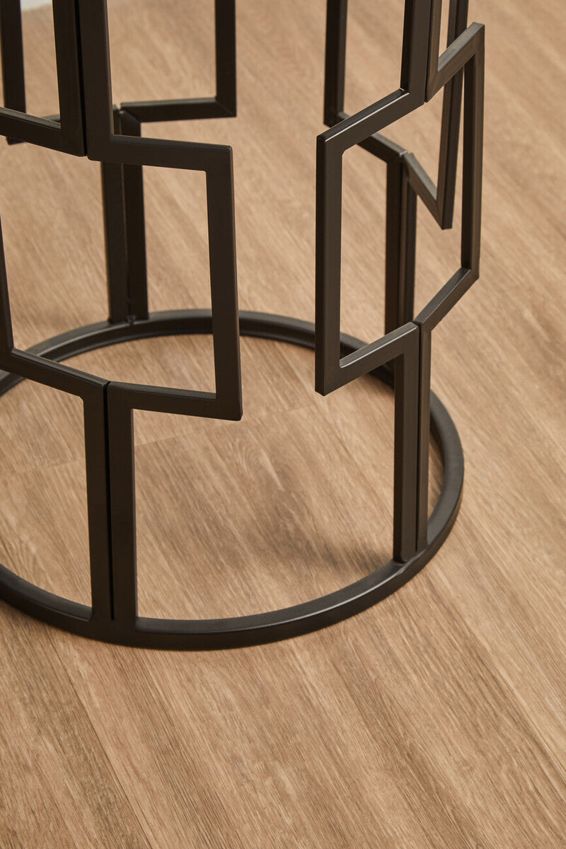 Avantis Set of 2  Square Design Black Tables