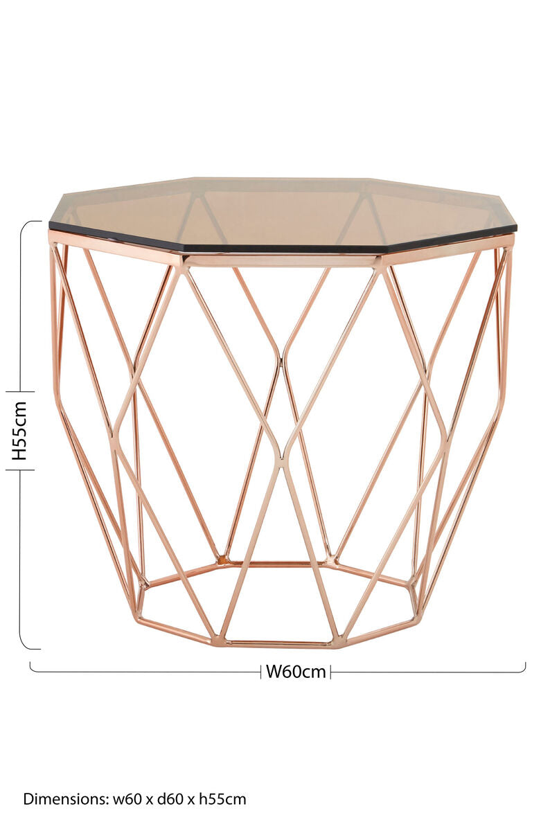 Allure End Table With Rose Gold Base - Image 9