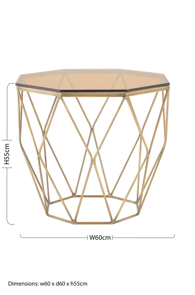 Allure End Table With Brushed Bronze Base - Image 10