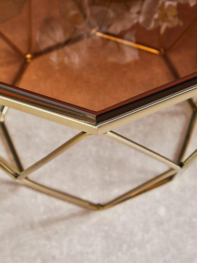 Allure End Table With Brushed Bronze Base - Image 5