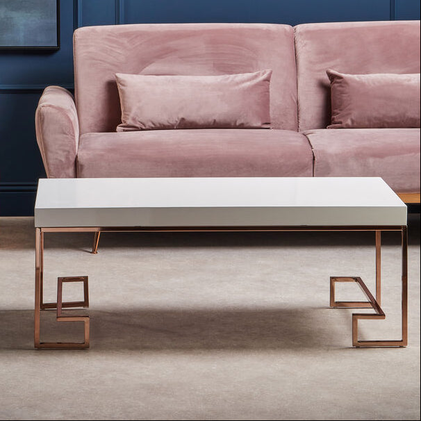 Allure Rose Gold Angled Legs Coffee Table