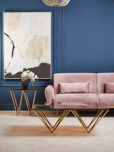 Allure Champagne Metal Prismatic Legs Coffee Table