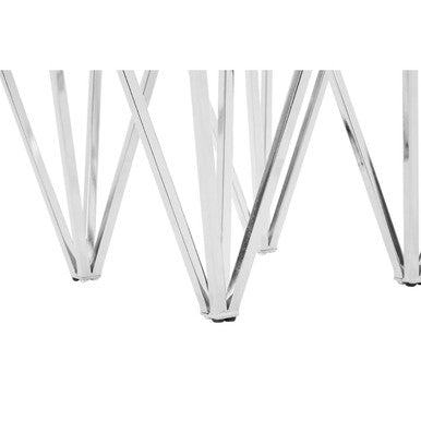 Allure Chrome End Table With Triangular Base - Image 4