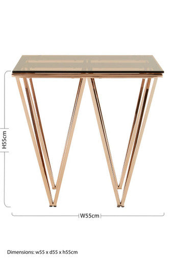 Allure Rose Gold Prismatic Legs End Table - Image 11