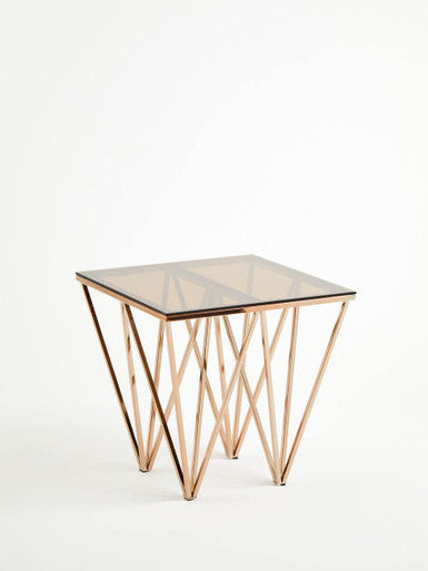 Allure Rose Gold Prismatic Legs End Table - Image 7
