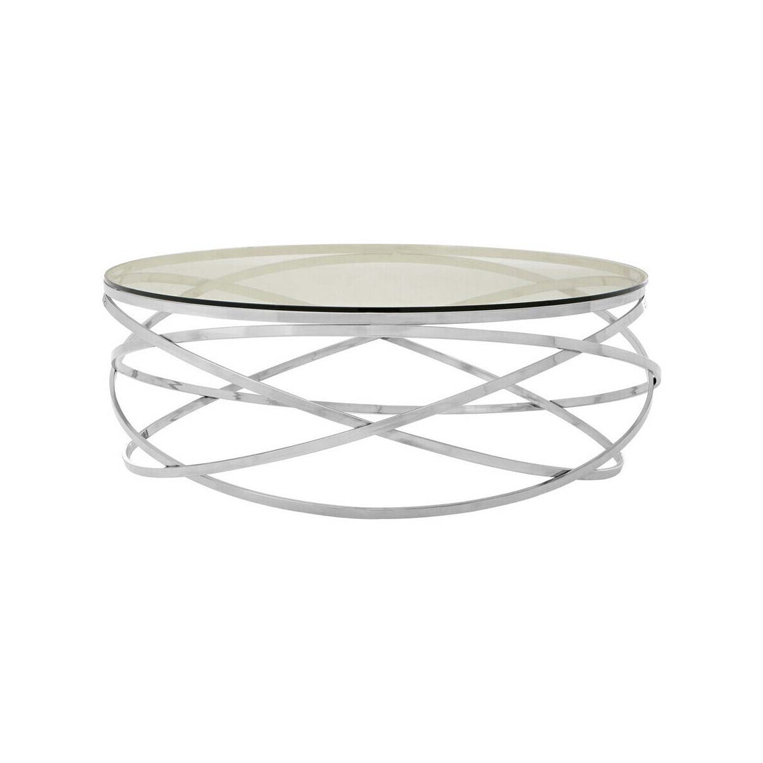 Allure Round Silver Swirl Base Coffee Table
