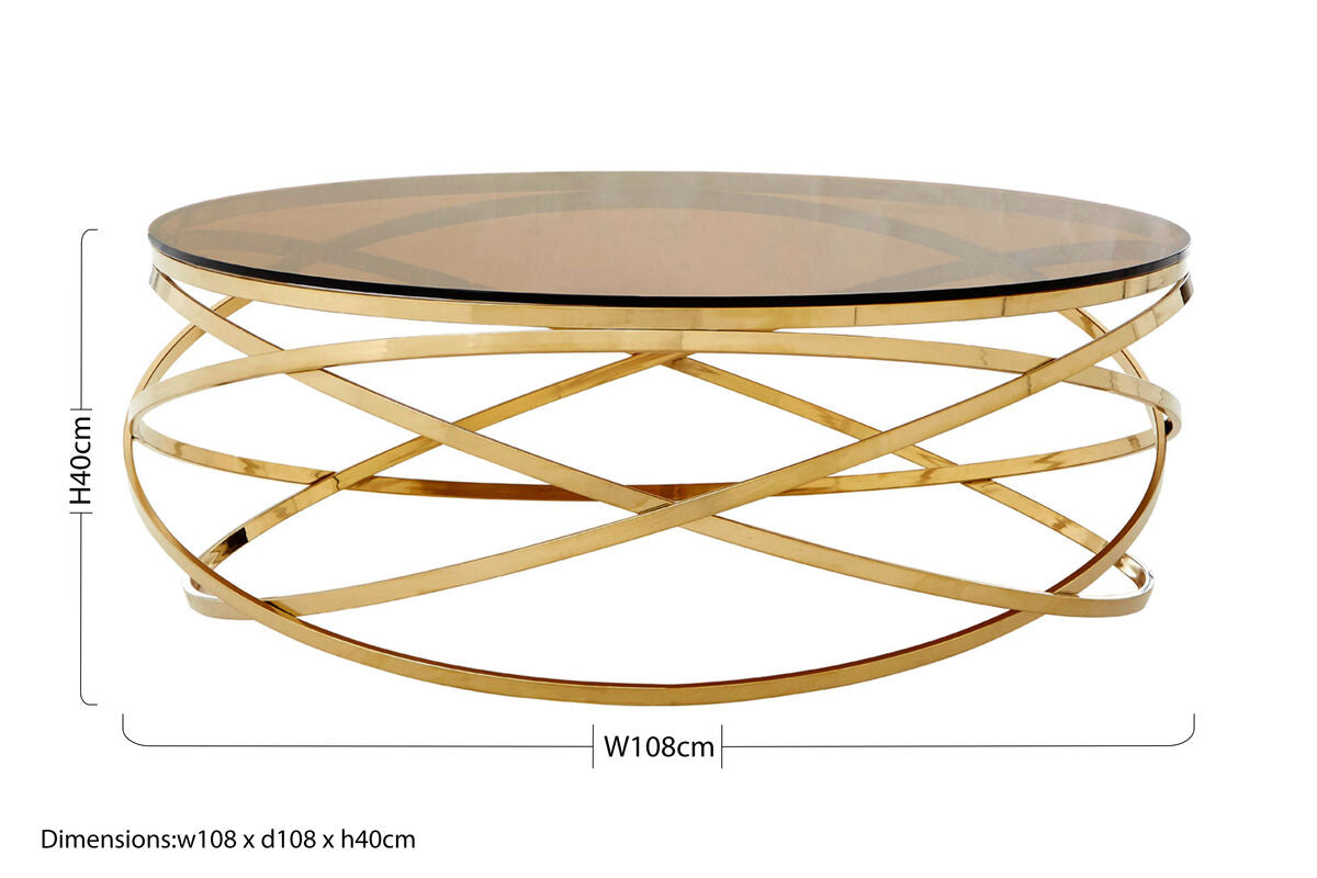 Allure Round Champagne Base Coffee Table