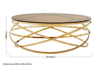 Allure Round Champagne Base Coffee Table