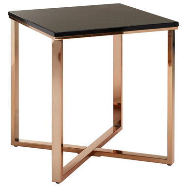 Allure Square Black Faux Marble End Table