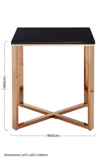 Allure Square Black Faux Marble End Table - Image 11