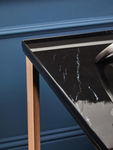 Allure Square Black Faux Marble End Table - Image 8