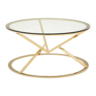 Allure Corseted Round Champagne Coffee Table