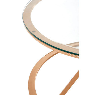 Allure Corseted Round Rose Gold Coffee Table - Image 8