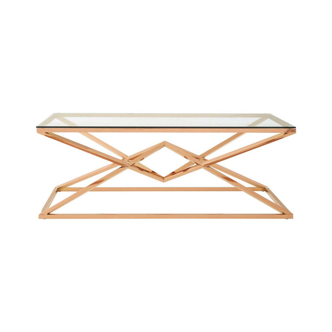 Allure Corseted Rose Gold Coffee Table