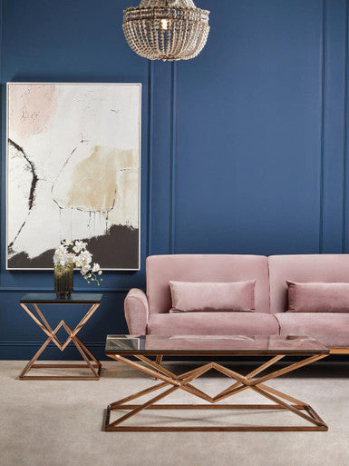 Allure Corseted Rose Gold Coffee Table