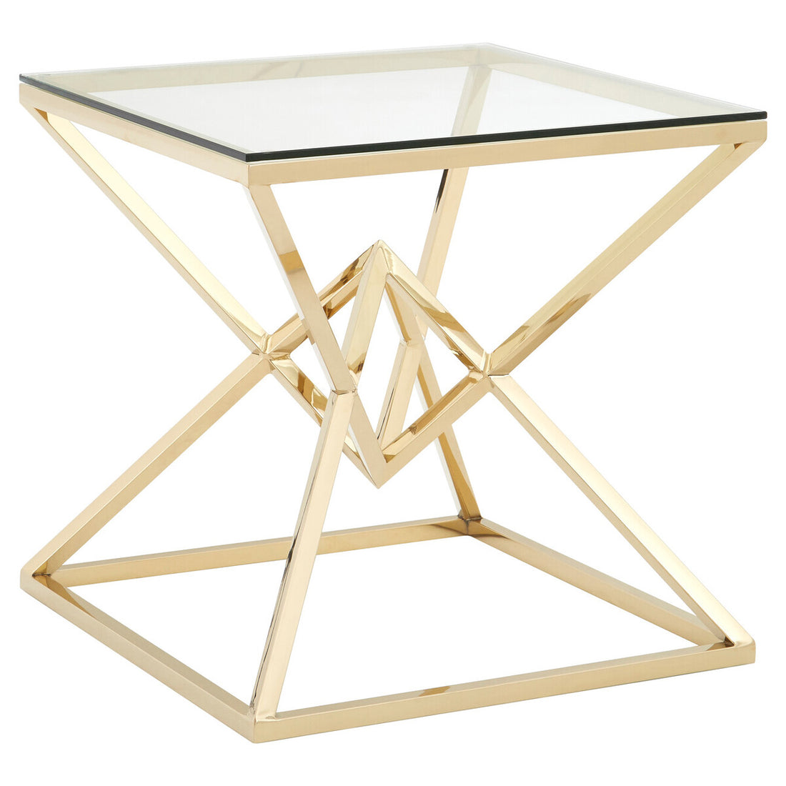 Allure Square Champagne End Table