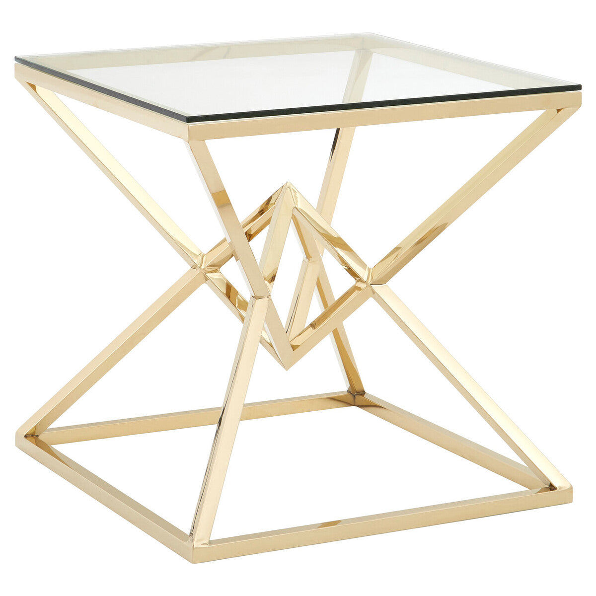 Allure Square Champagne End Table
