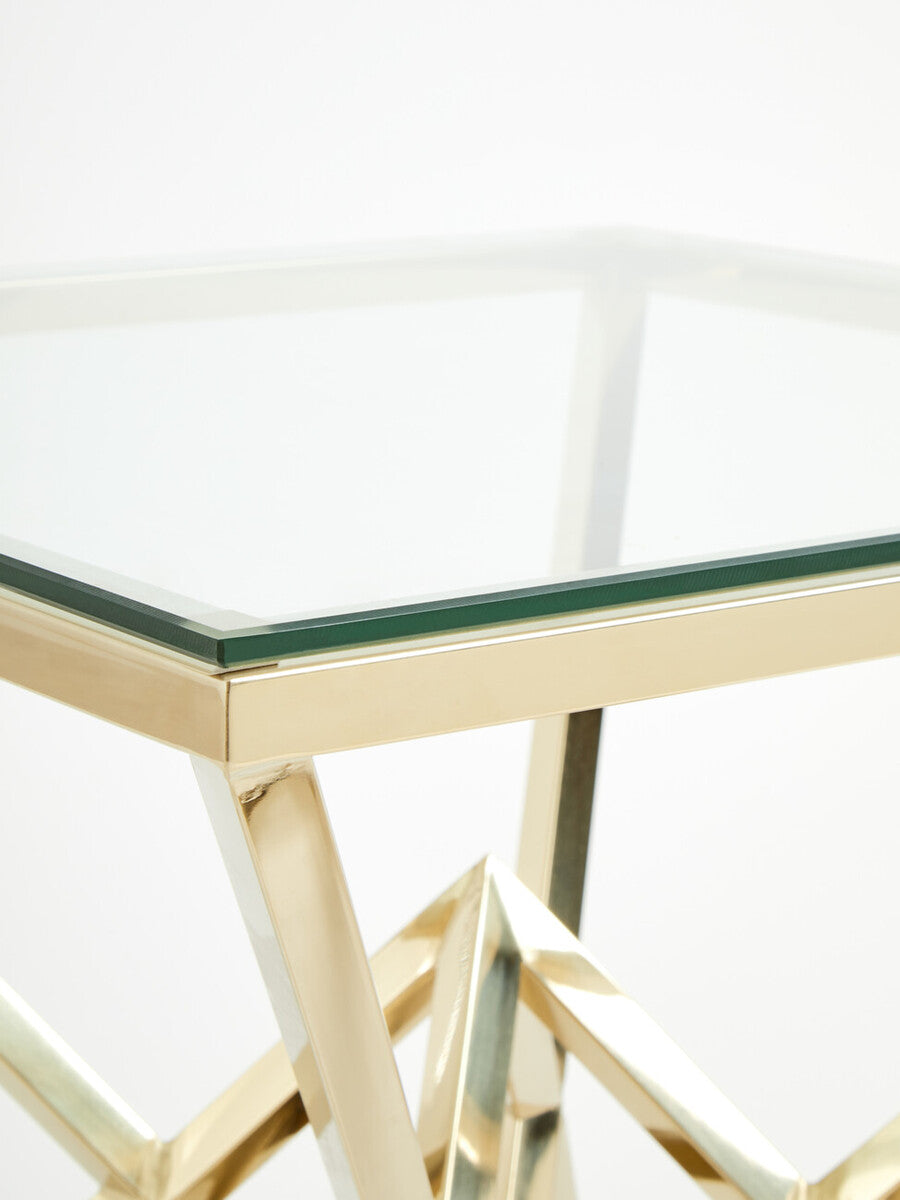 Allure Square Champagne End Table