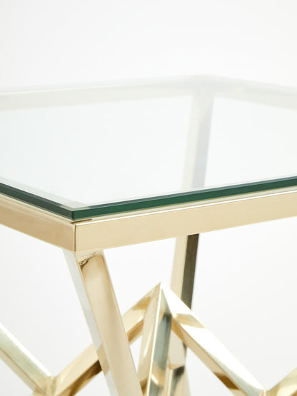 Allure Square Champagne End Table