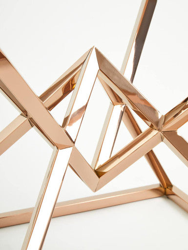 Allure Corseted Square Rose Gold End Table - Image 9