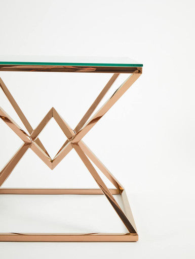 Allure Corseted Square Rose Gold End Table - Image 10