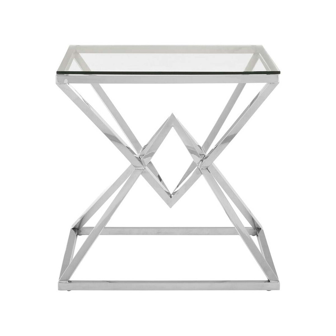 Allure Square Silver Finish End Table