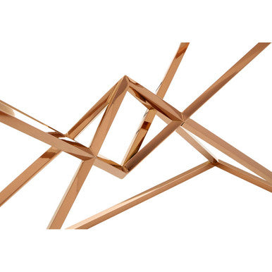 Allure Corseted Rose Gold Console Table