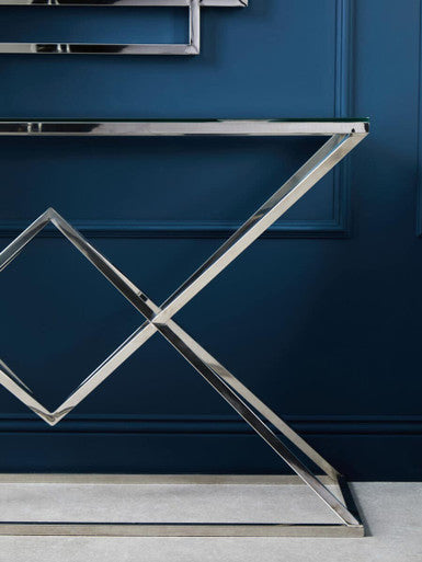 Allure Tempered Glass Rectangular Console Table - Image 6