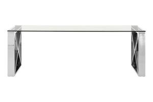 Allure Clear Glass Cross Legs Coffee Table