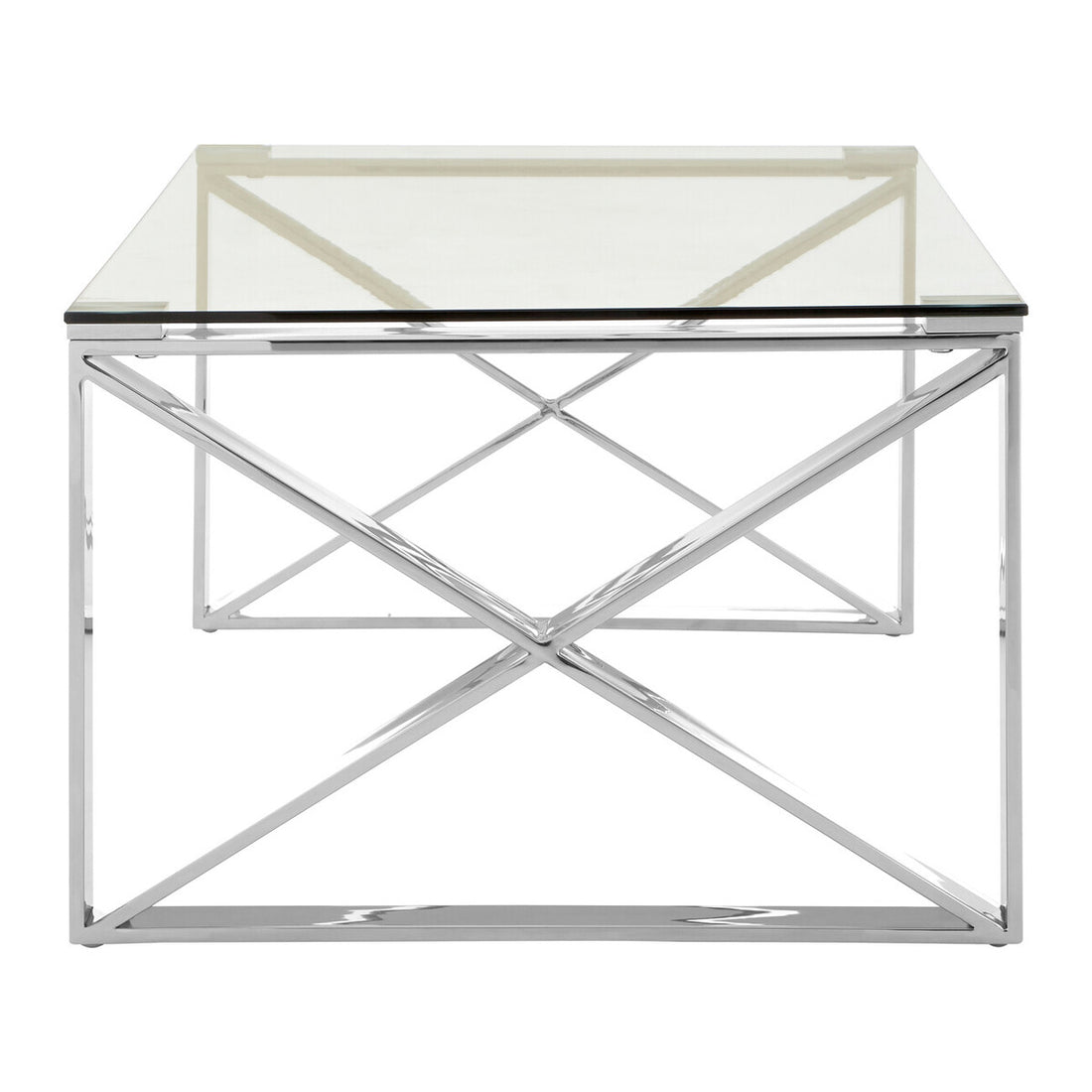 Allure Clear Glass Cross Legs Coffee Table