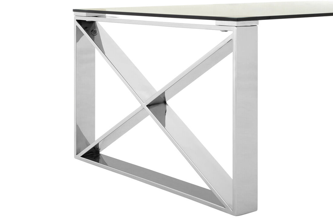 Allure Clear Glass Cross Legs Coffee Table
