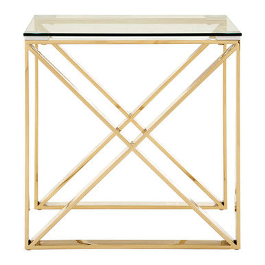 Allure Champagne Gold Cross Legs End Table
