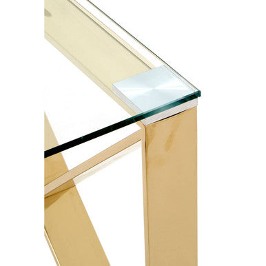 Allure Champagne Gold Cross Legs End Table